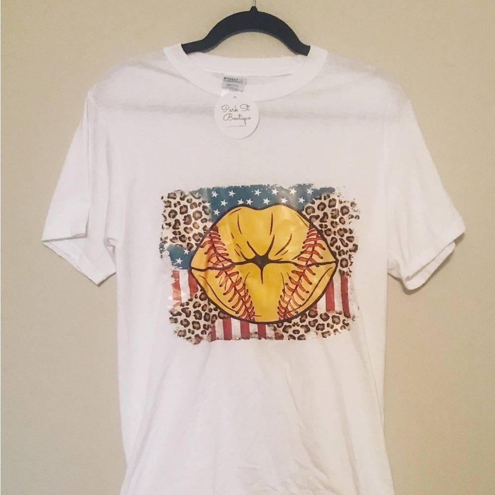 Softball Lips Short Sleeve Tee